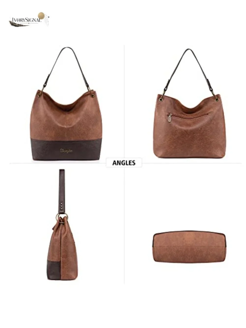 Wrangler Hobo Bag Women Vegan Leather Shoulder Purse Handbag